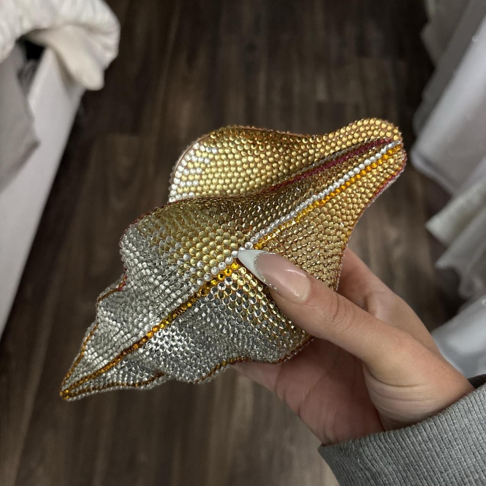 Gold and Silver Leaf-Shaped Clutch